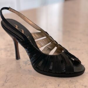 Nina Black Slingback Heel, Size 7.5